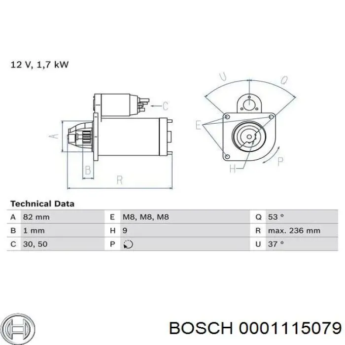 0001115079 Bosch Стартер двигуна