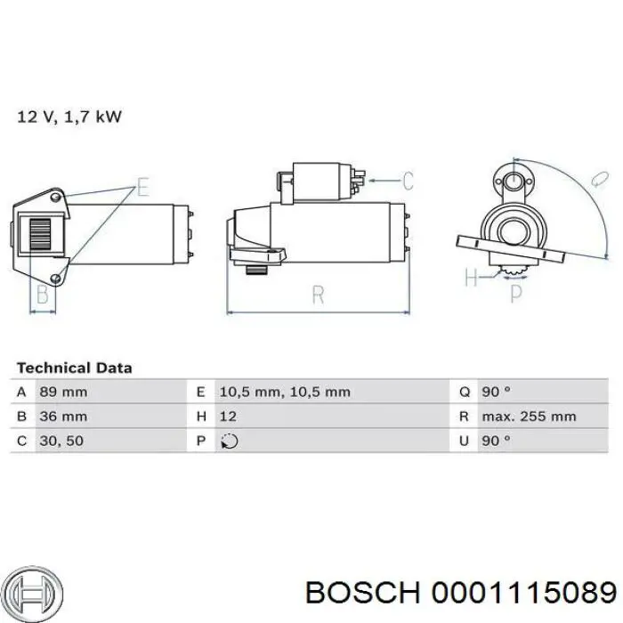 0001115089 Bosch Стартер двигуна