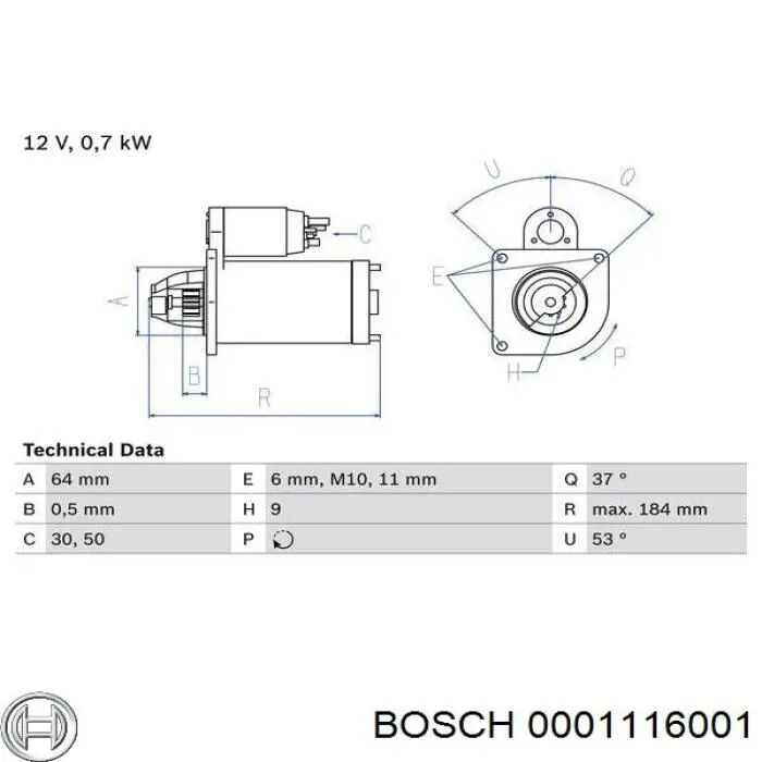Стартер Bosch 0001116001 ціна, від 43.34 USD