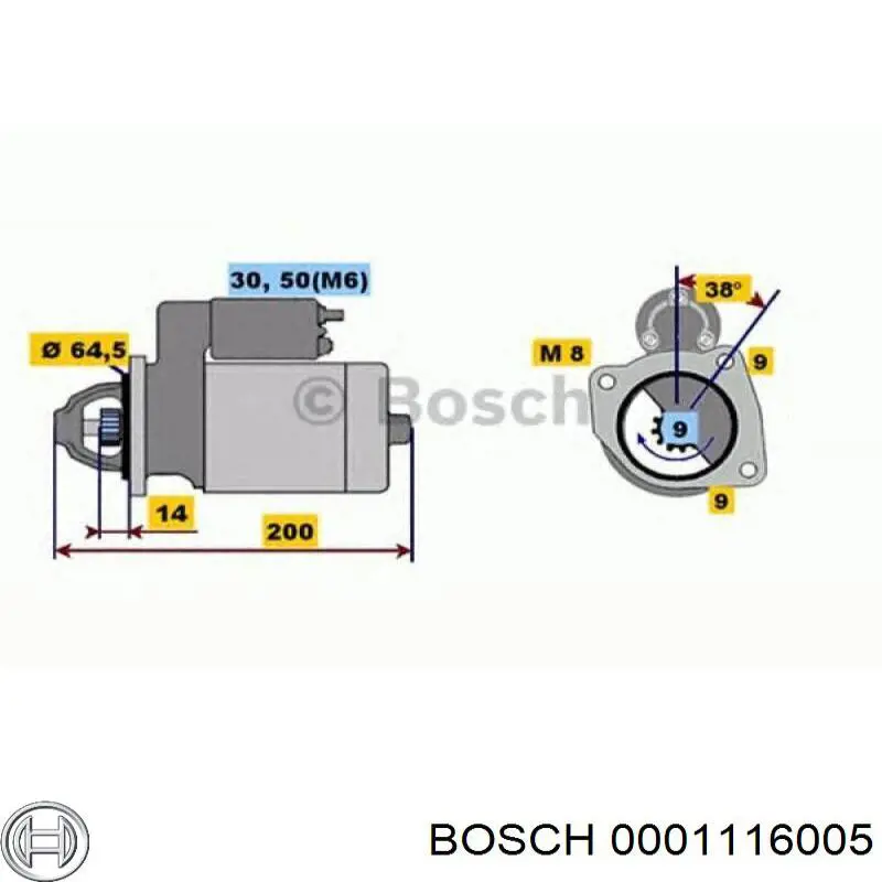 Стартер Bosch 0001116005 ціна, від 44.02 USD