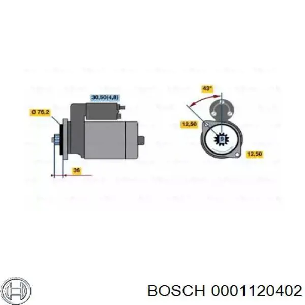 Стартер Bosch 0001120402 ціна, від 50.62 USD