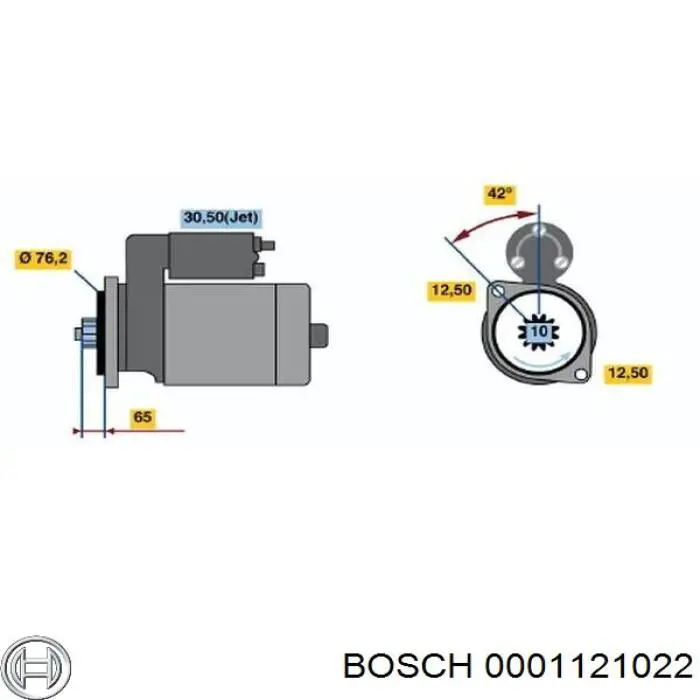 Стартер автомобільний Bosch 0001121022