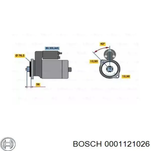 0001121026 Bosch Стартер двигуна