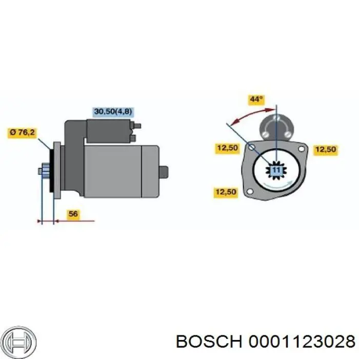 Стартер автомобільний Bosch 0001123028