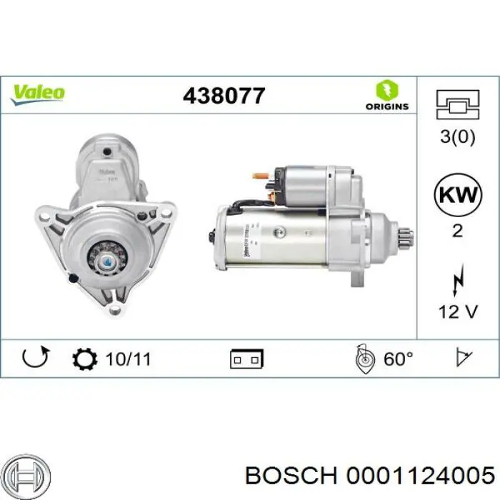 Стартер Bosch 0001124005 ціна, від 101.80 USD