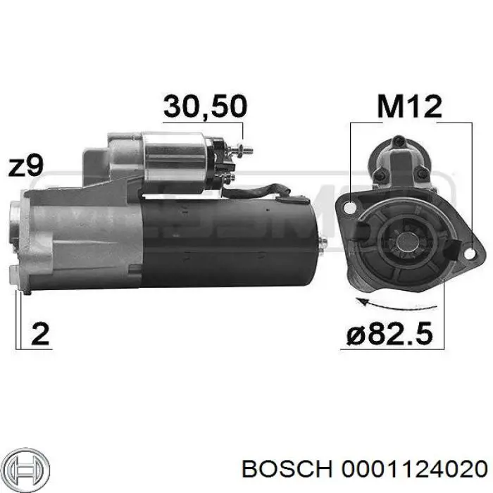 Купити 0001124020 Bosch Стартер