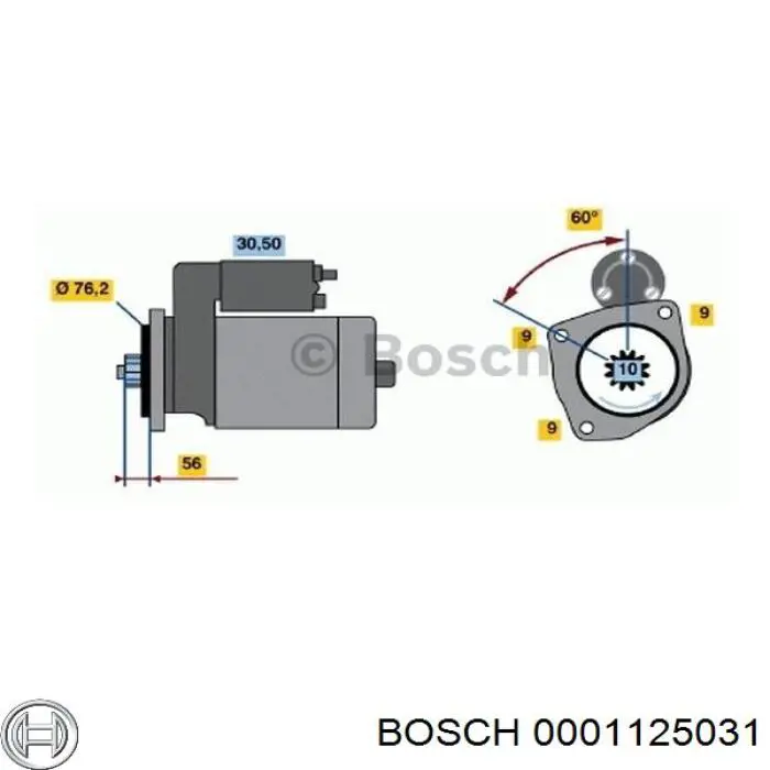 Стартер автомобільний Bosch 0001125031