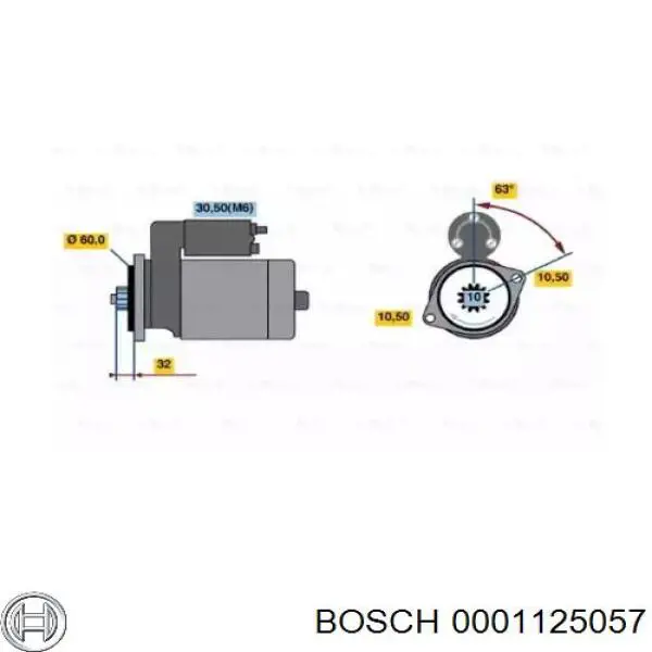 Стартер 0001125057 Bosch