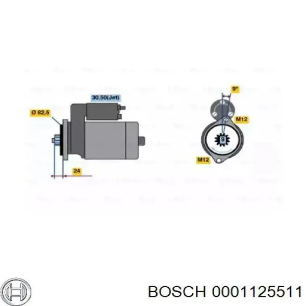 Стартер Bosch 0001125511 ціна, від 101.35 USD