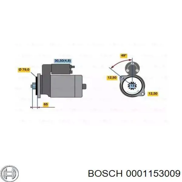 Стартер Bosch 0001153009 ціна, від 43.93 USD