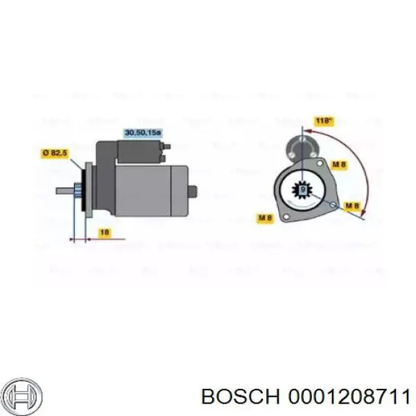 Стартер Bosch 0001208711 ціна, від 91.90 USD