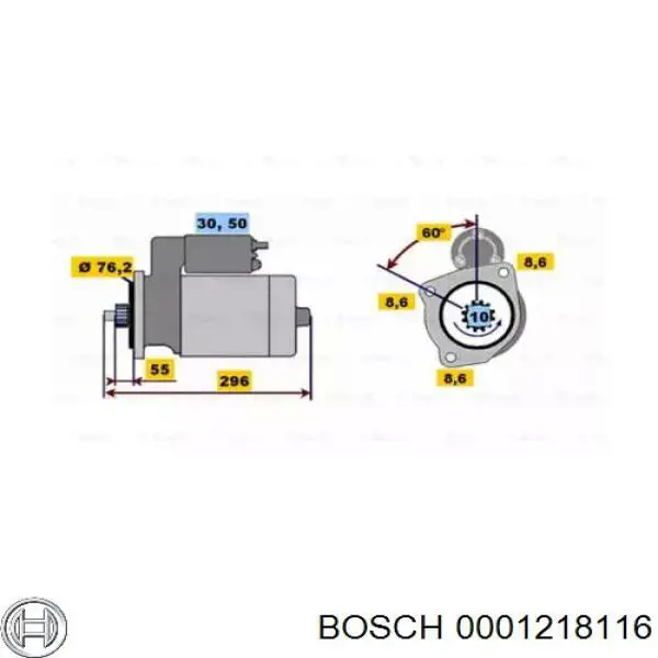 0001218116 Bosch Стартер двигуна