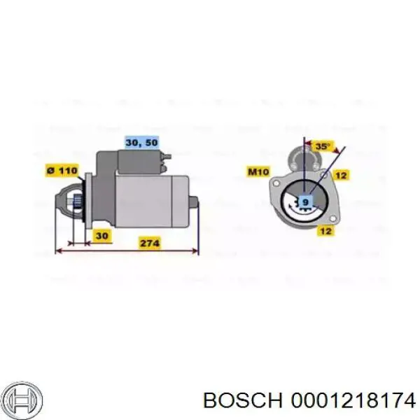 Стартер Bosch 0001218174 ціна, від 98.03 USD