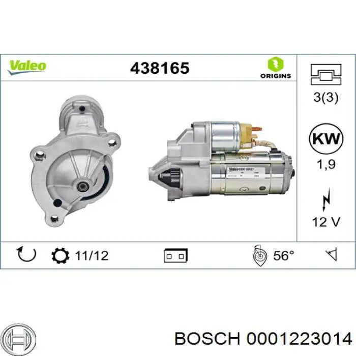 0001223014 Bosch Стартер двигуна