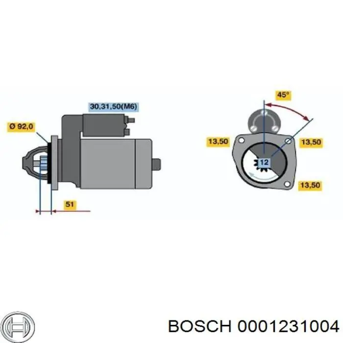 0001231004 Bosch Стартер двигуна