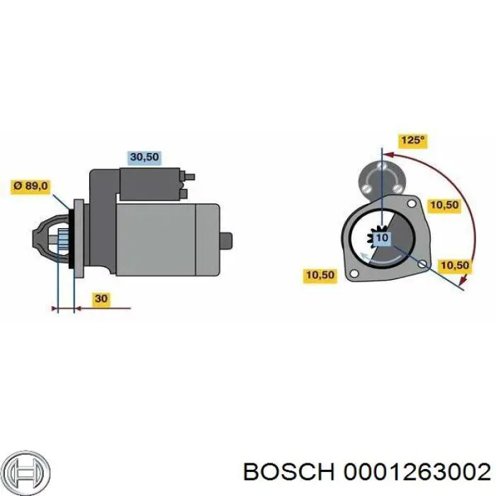 Стартер Bosch 0001263002 ціна, від 261.48 USD