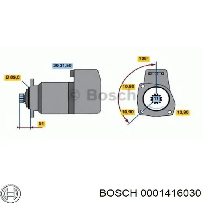 Стартер Bosch 0001416030 ціна, від 302.72 USD