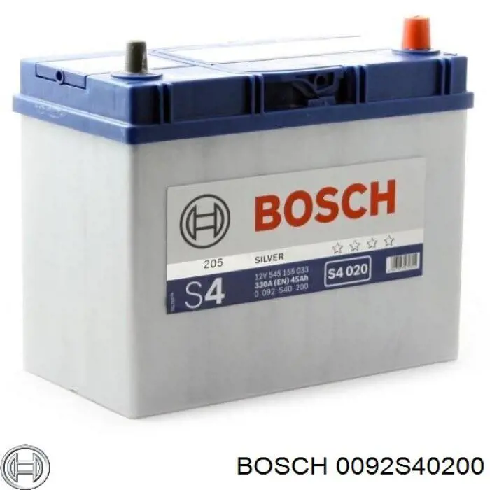 0092S40200 Bosch Аккумуляторная батарея акб (12 В, 45 А, клеммы 3 (JIS), полюса 0 (обратная), 238x129x227 мм)