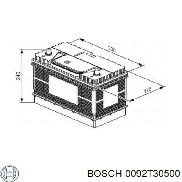 0092T30500 Bosch Авто акумулятор