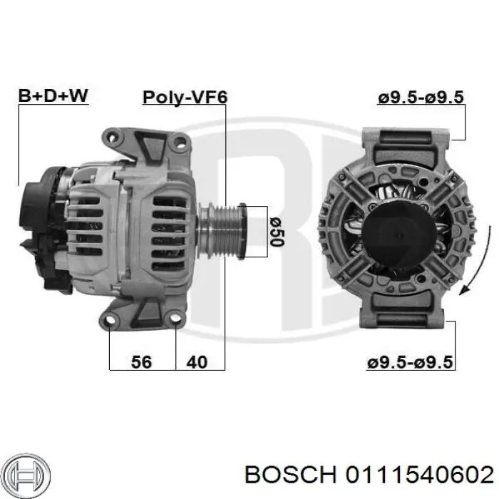 0111540602 Bosch Авто генератор