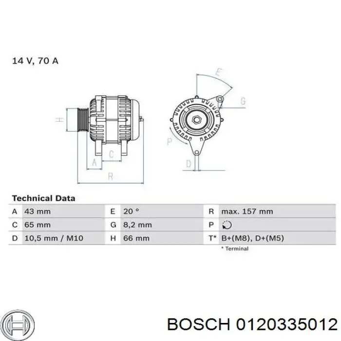 0120335012 Bosch Авто генератор