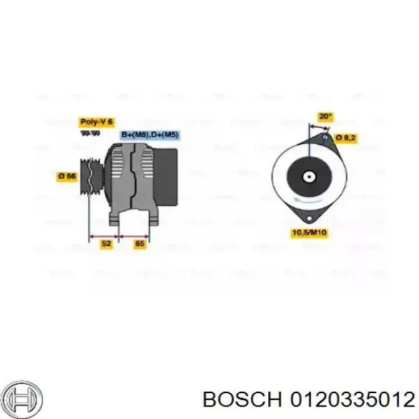 Генератор Bosch 0120335012 ціна, від 97.71 USD