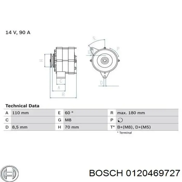 Генератор 0120469727 Bosch