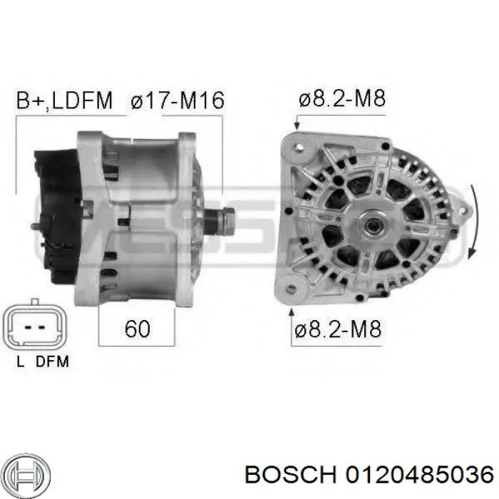 0120485036 Bosch Авто генератор