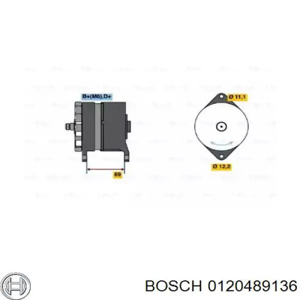 Генератор 0120489136 Bosch