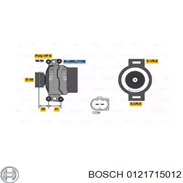 0121715012 Bosch Авто генератор