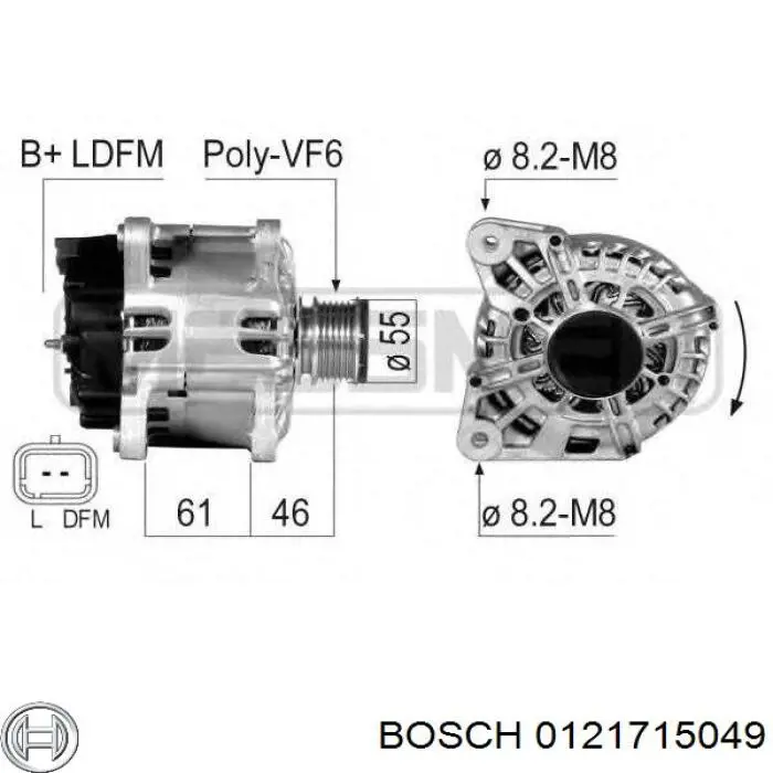 Генератор 0121715049 Bosch