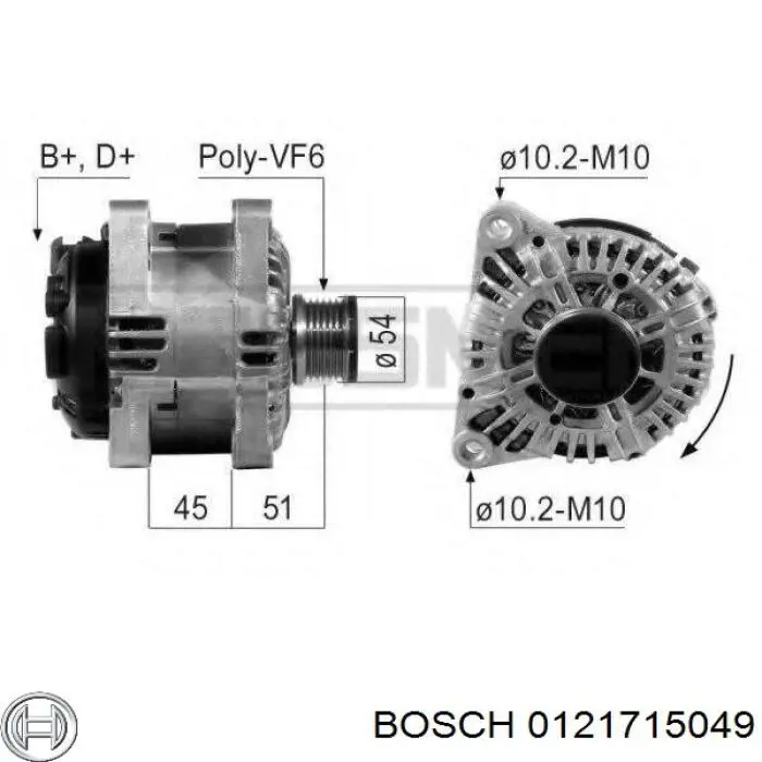 0121715049 Bosch генератор