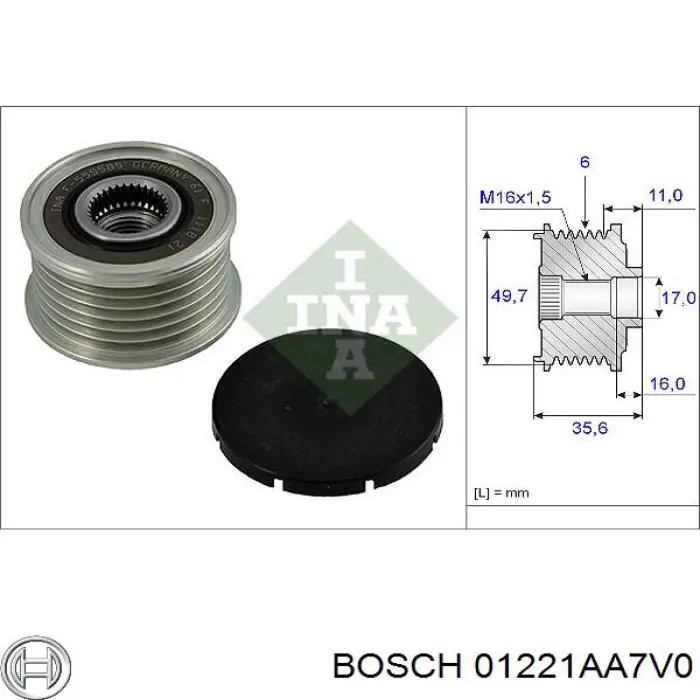 01221AA7V0 Bosch шків генератора