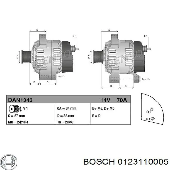 Генератор 0123110005 Bosch