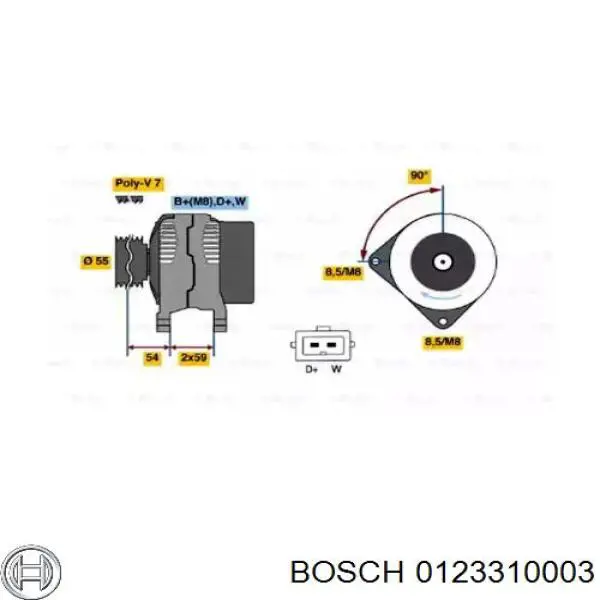 Генератор Bosch 0123310003 ціна, від 47.24 USD