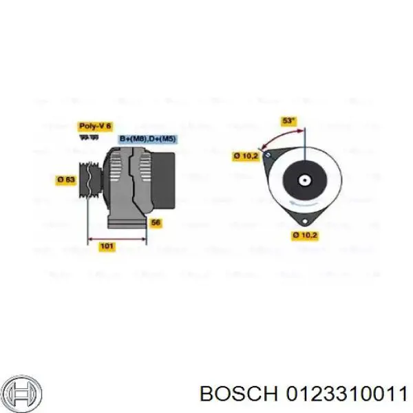 0123310011 Bosch Авто генератор