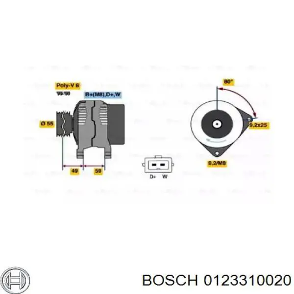 Генератор 0123310020 Bosch