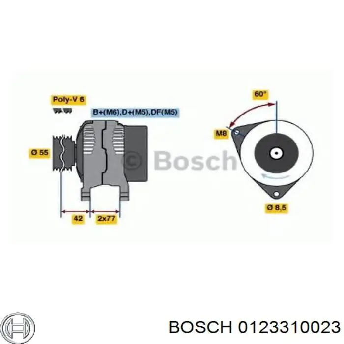 Генератор Bosch 0123310023 ціна, від 81.26 USD