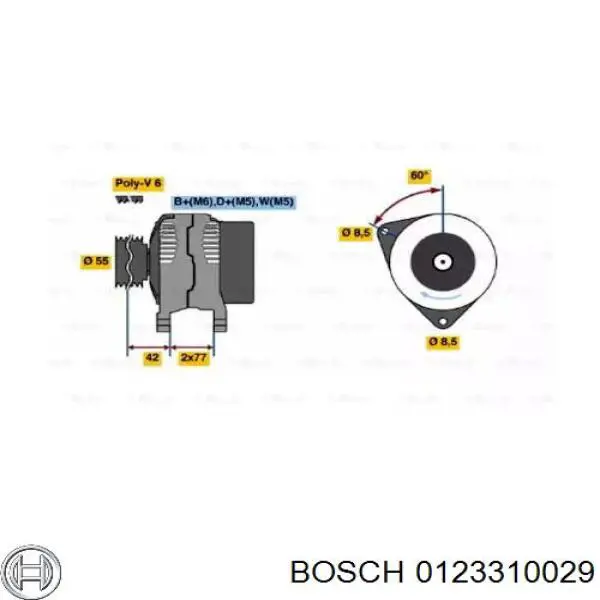 Генератор Bosch 0123310029 ціна, від 108.86 USD
