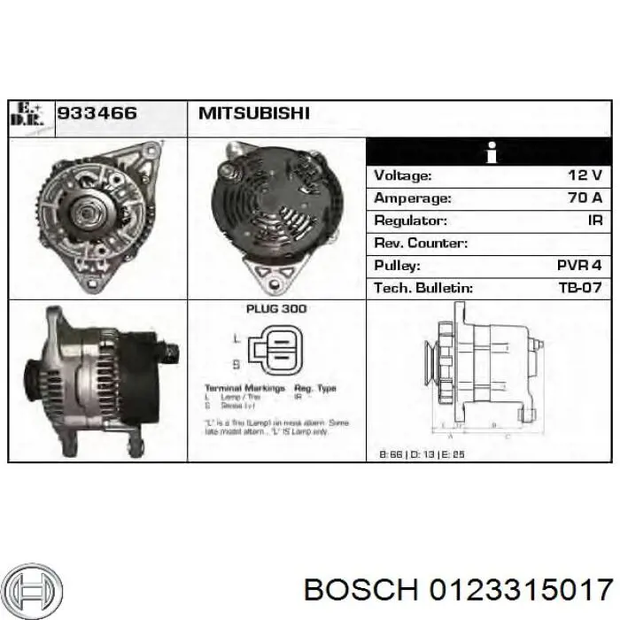 0123315017 Bosch Авто генератор