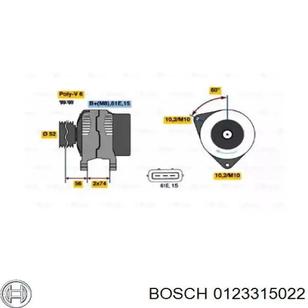 0123315022 Bosch Авто генератор