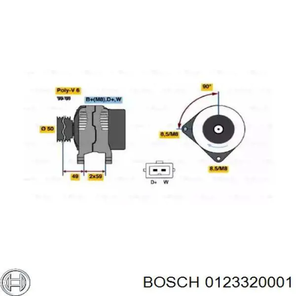 Генератор 0123320001 Bosch