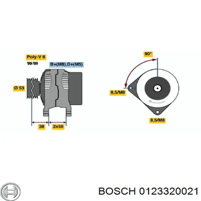 Генератор 0123320021 Bosch