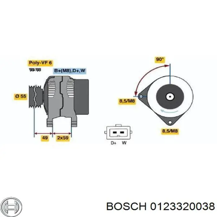 0123320038 Bosch генератор