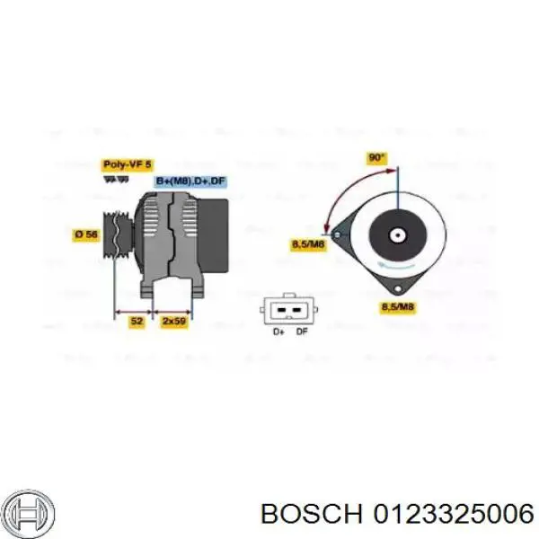 Генератор Bosch 0123325006 ціна, від 95.23 USD