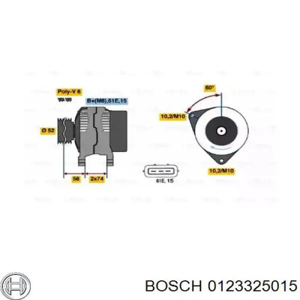 Генератор 0123325015 Bosch