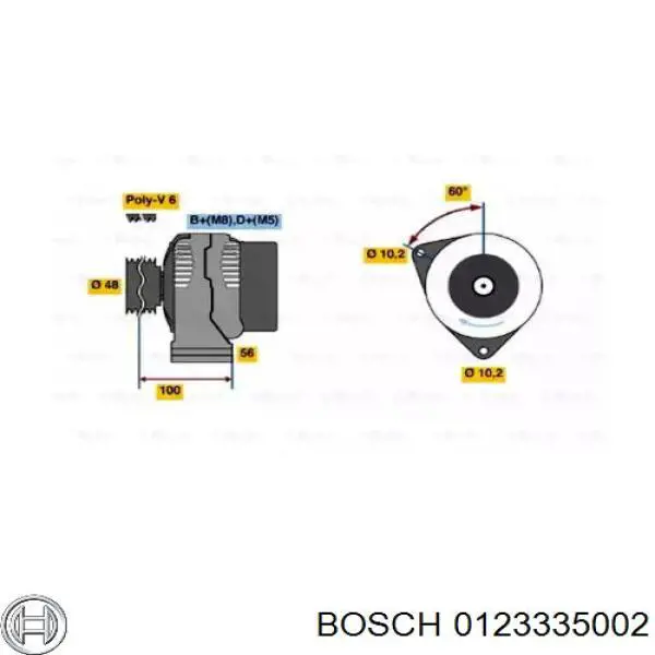 Генератор Bosch 0123335002 ціна, від 118.76 USD