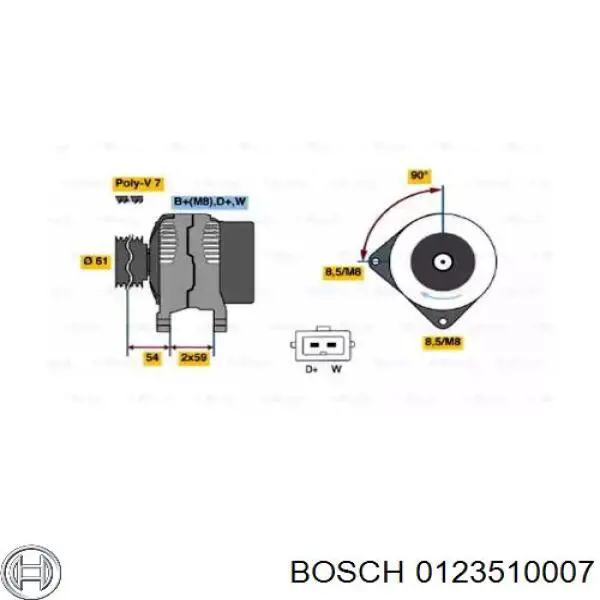 0123510007 Bosch генератор