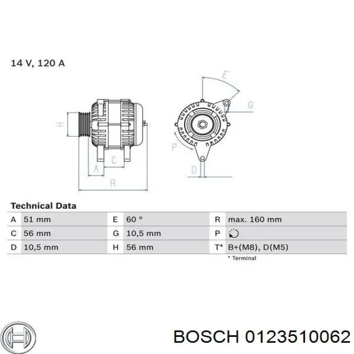 Генератор 0123510062 Bosch