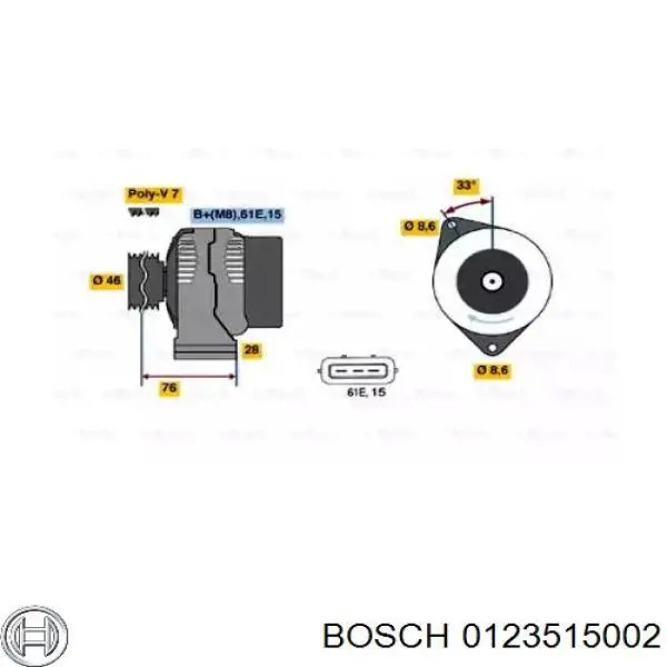 Купити 0123515002 Bosch Генератор